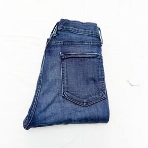 Good American Good Waist Blue025 Dark Wash Raw Hem Zip Fly Denim Jeans Size 6/28